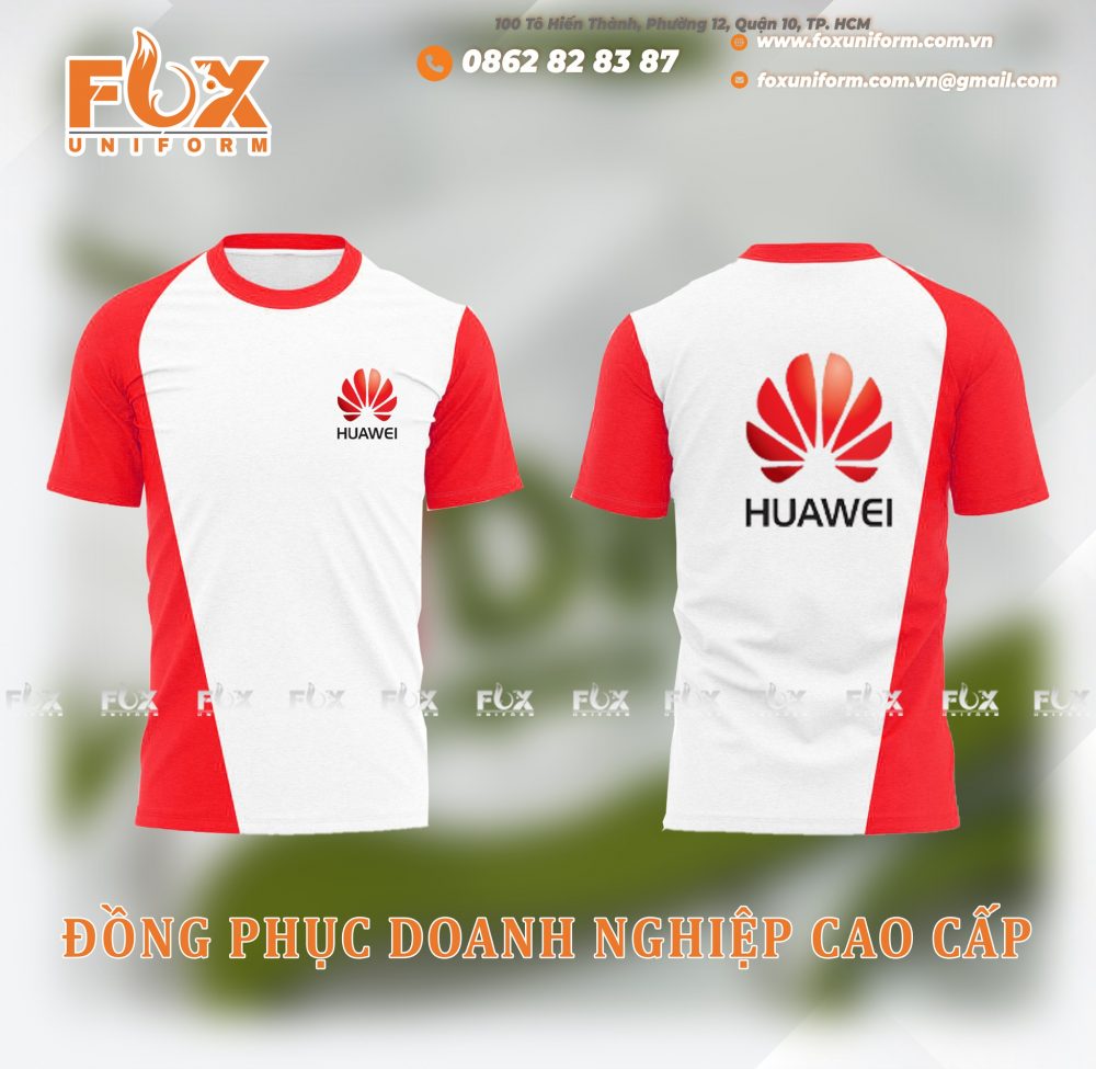 áo thun đồng phục huawei.