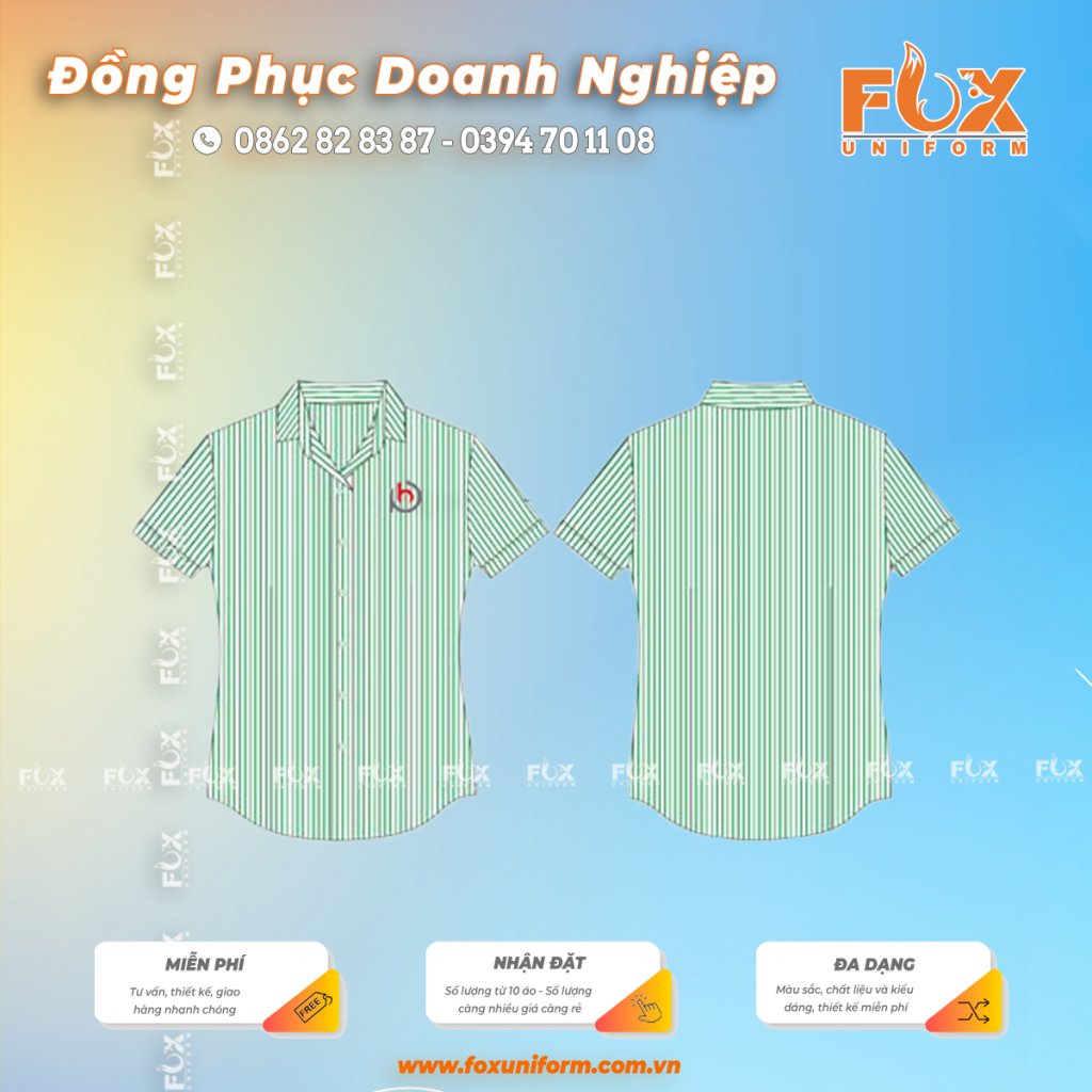 ao-so-mi-dong-phuc-xanh-soc-tay-ngan.